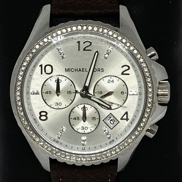 Michael Kors Guess MK5882 Women's Brown Leather Analog Dial Quarty Watch OP745 - Picture 2 of 12